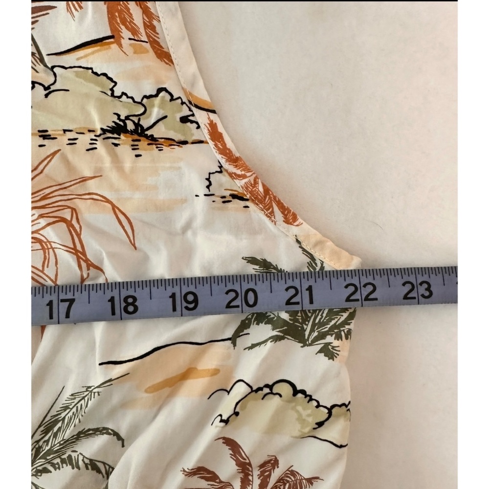World Market/Cost Plus  Boho Palm Tree Elastic Waist Sleeveless Jumpsuit, L/XL - Picture 8 of 11